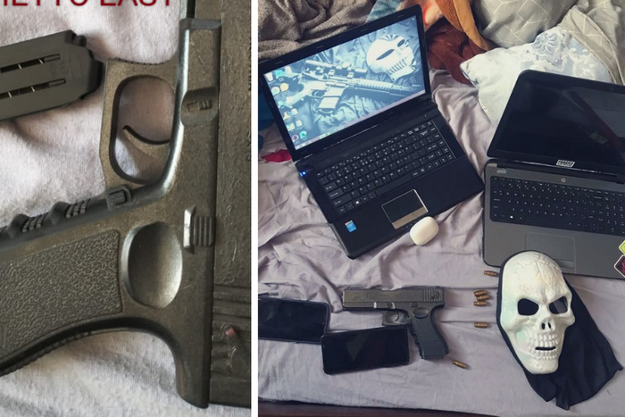 Detectives found a replica of a Glock pistol, eight used 9x19mm special cartridges, one empty pistol magazine, one white plastic face mask, two laptops suspected of being stolen property, among other items after a search in an apartment in Juja