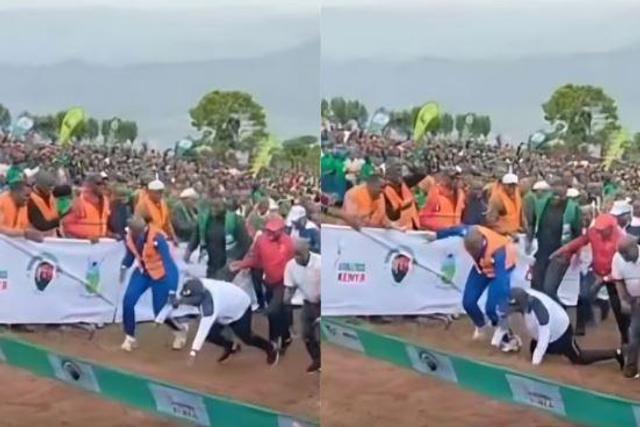 Security detail act swiftly as DP Gachagua falls during race at Tinderet Barngetuny Mountain Run