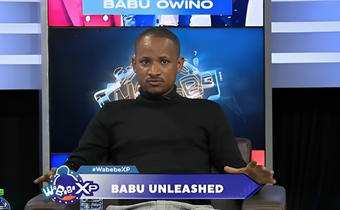 A snip image of Embakasi East MP Babu Owino when he appeared on Wabebe XP show hosted by Willys Raburu