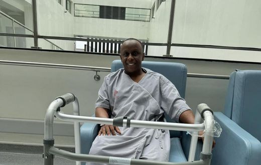 Kenyan producer Philip Karanja 'Director Phil' in the hospital after an accident in July 2024.