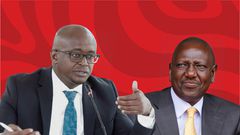 A collage of President William Ruto and LSK President Eric Theuri