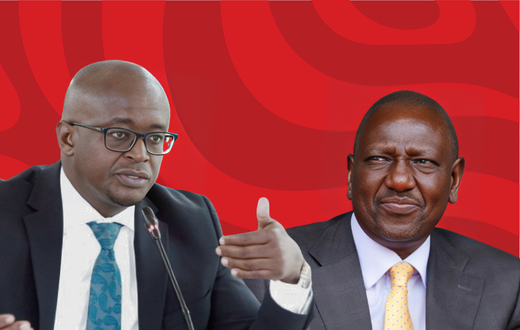 A collage of President William Ruto and LSK President Eric Theuri