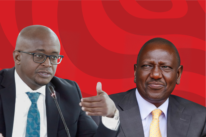 A collage of President William Ruto and LSK President Eric Theuri