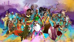 A collage of African cartoon super heroes