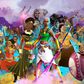 A collage of African cartoon super heroes