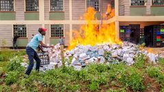 MPs lead residents in destroying seized alcohol worth Sh6 million in Mathira