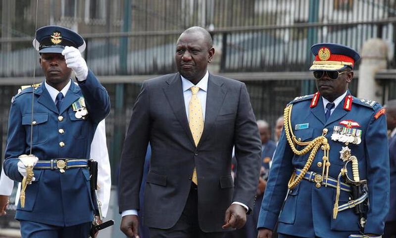 President William Ruto arriving in Parliament for his maiden address on September 29, 2022