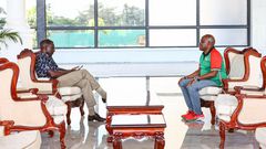 President William Ruto speaking with Dennis Itumbi at State House, Nairobi