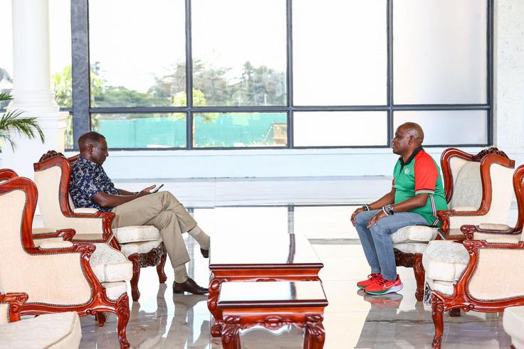 President William Ruto speaking with Dennis Itumbi at State House, Nairobi