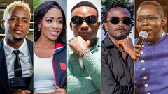 From left: Willy Paul, Diana Marua, Otile Brown, Bahati and Churchill