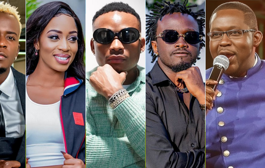 From left: Willy Paul, Diana Marua, Otile Brown, Bahati and Churchill