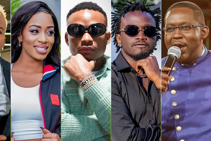 From left: Willy Paul, Diana Marua, Otile Brown, Bahati and Churchill