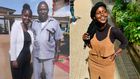 A collage of gospel singer Damaris Kimani and her father who is behind bars
