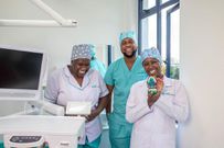 Dr Naph Macharia on his last day of employment