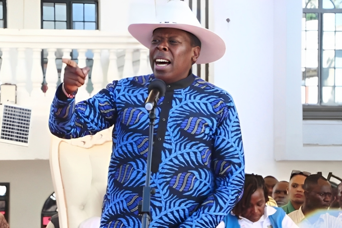DAP-K party leader Eugene Wamalwa addressing a crowd in Busia on June 3, 2023
