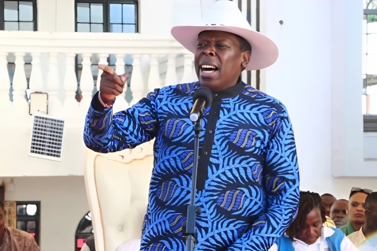 DAP-K party leader Eugene Wamalwa addressing a crowd in Busia on June 3, 2023