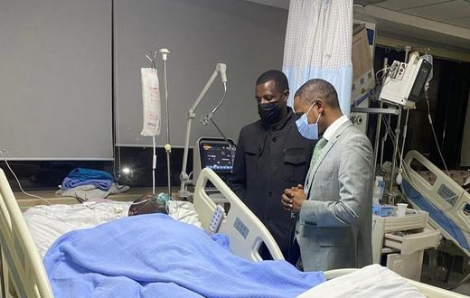 Chief Inspector David Maina, the policeman who got injured while handling a tear gas canister  at the Nairobi West Hospital when he was visited by MP Babu Owino