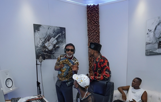 Koffi Olomide and Diamond Platnumz in studio