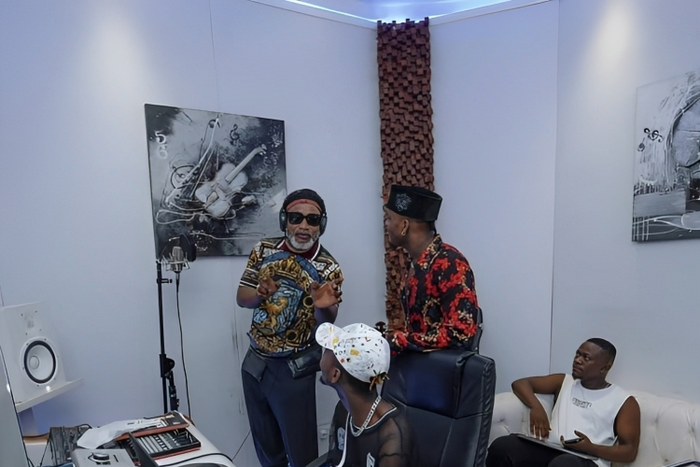 Koffi Olomide and Diamond Platnumz in studio