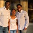 Irene Gakwa and brothers Chris and Kennedy stand in family photo