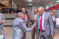 KRA Commissioner General James Githii Mburu interacting with taxpayers at Times Towers