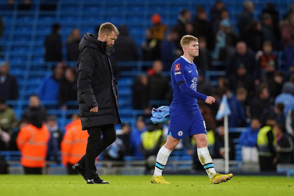 Chelsea manager Graham Potter after the Emirates FA Cup third round match at the Etihad Stadium on January 8, 2023.