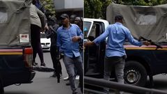 A plain cloth officer firing at journalists at close range during the protests
