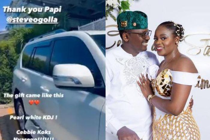 Akothee’s younger sister, Cebbie Koks gifted new sleek ride by lawyer Steve Ogolla after their traditional wedding on December 28, 2022