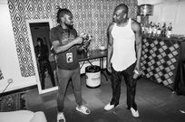 Dave Chappelle with comedian Eric Lusavali during his comedy show in Nairobi on May 29, 2024. Photo Credit: Candytman