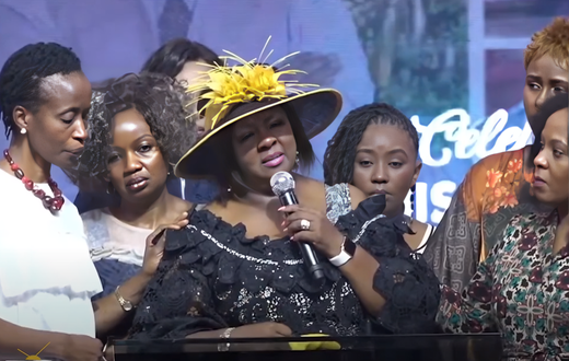 Rev Kathy Kiuna pays emotional tribute to her husband the late Bishop Allan Kiuna at JCC on July 14, 2024