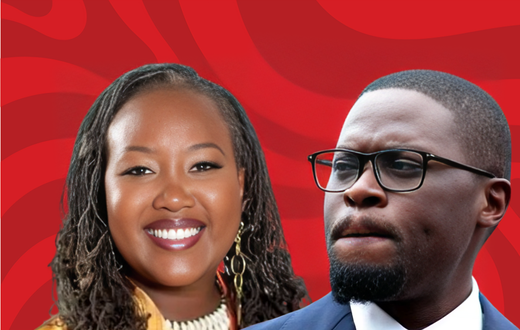 Nairobi Governor Johnson Sakaja and activists Jerotich Seii