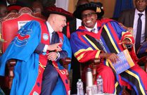 ICC Prosecutor Karim Khan with MKU Founder Prof Simon Gicharu