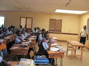 A secondary school teacher in class