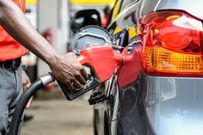 A vehicle at a fueling station