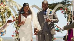 Makena Ngugi and her hubby on their wedding day