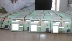 File image of national ID cards at a government office