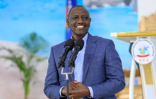 President William Ruto addressing the congregation during a Sunday service at Priesthood Fellowship, Kahawa West, Nairobi County.