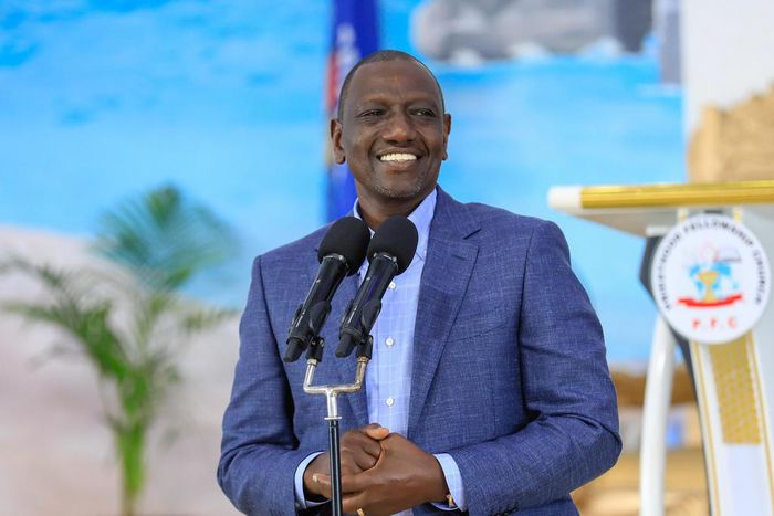 President William Ruto addressing the congregation during a Sunday service at Priesthood Fellowship, Kahawa West, Nairobi County.