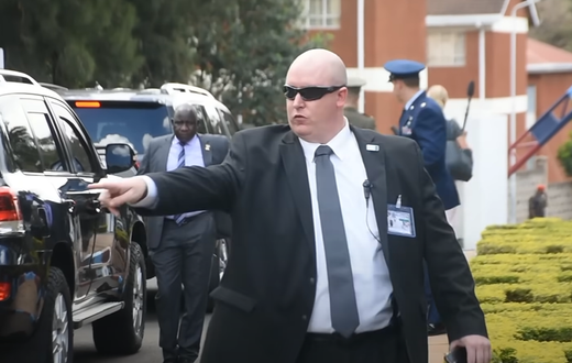 United States Secret Service officers during U.S. Defense Secretary Lloyd James Austin III's visit to Kenya
