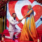 Harmonize when he proposed to Kajala [Instagram]