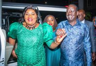 Raila Odinga and Ida Odinga at Villa Rosa Kempinski Hotel in Nairobi