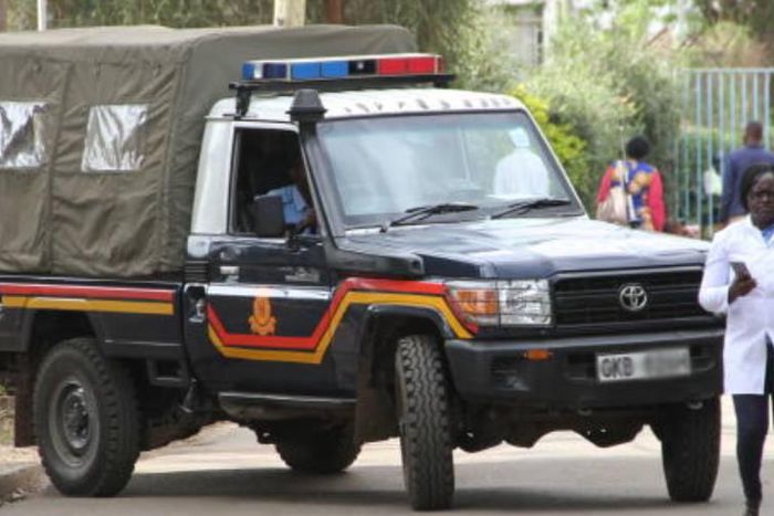 File image of a police vehicle at a crime scene