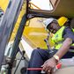 President William Ruto takes charge of a grader during the groundbreaking ceremony for affordable housing project in Thika town on Wednesday, August 9, 2023