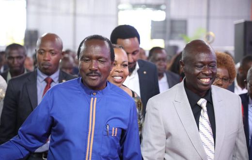 Deputy President Rigathi Gachagua and Wiper Leader Kalonzo Musyoka in Ruiru on Friday, June 21