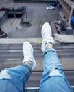 A person wearing shoes