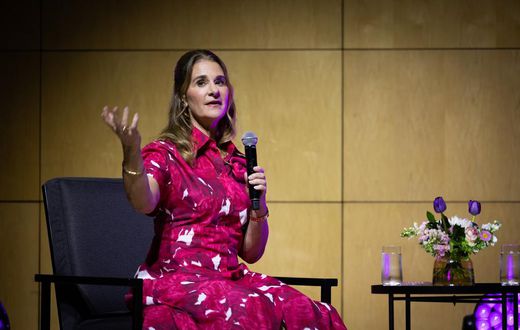 Melinda French Gates speaking at the Desmond Tutu International Peace Lecture, organized by the Desmond & Leah Tutu Legacy Foundation in November 2023