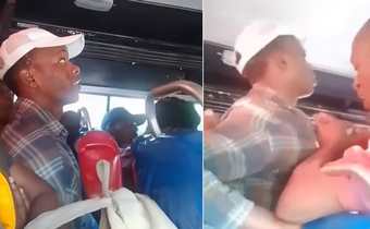 Angry passengers nearly eject a mna off a matatu