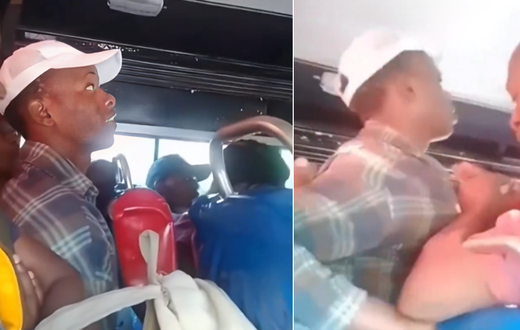 Angry passengers nearly eject a mna off a matatu