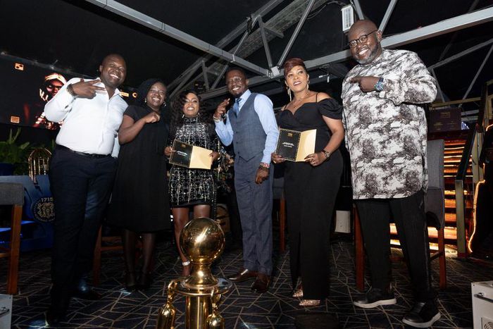 CS Ababu Namwamba with Trace MD Danny Mucira, Pernod Ricard EA Marketing Manager and the 2 nominees Nadia & Janet Otieno