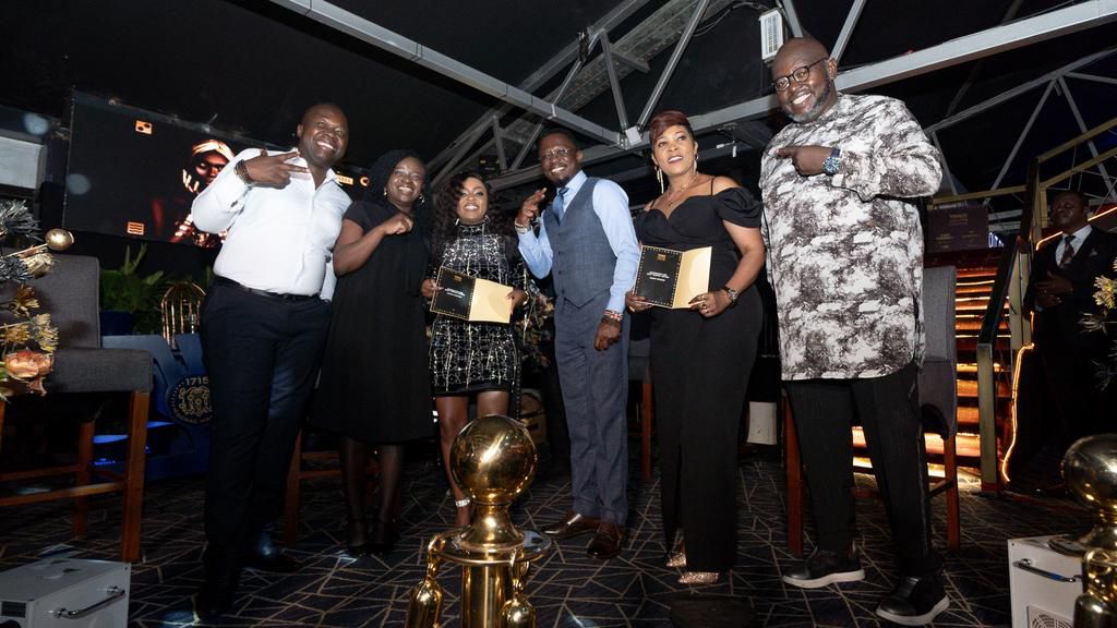 CS Ababu Namwamba with Trace MD Danny Mucira, Pernod Ricard EA Marketing Manager and the 2 nominees Nadia & Janet Otieno